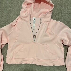 Lululemon Athletica Light Pink Half-Zip Hoodie 🍓🥛🫨🤿 M/L crop